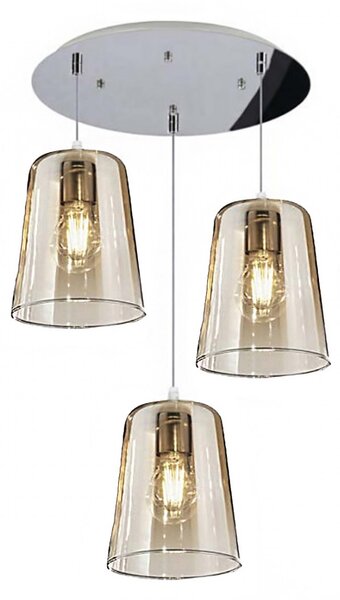 Sospensione top light shaded 1164cr s3 t e27 led vetro colorato lampada soffitto moderna - Top Light