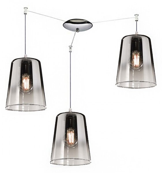 Sospensione tripla top light shaded 1164cr s3 e27 led vetro colorato lampada soffitto moderna - Top Light