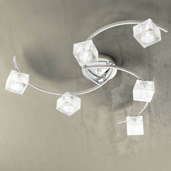 Outlet plafoniera moderna top light metropolitan 1047 pl6 g9 led faretti orientabile lampada soffitto - Lampadari Bartalini Outlet