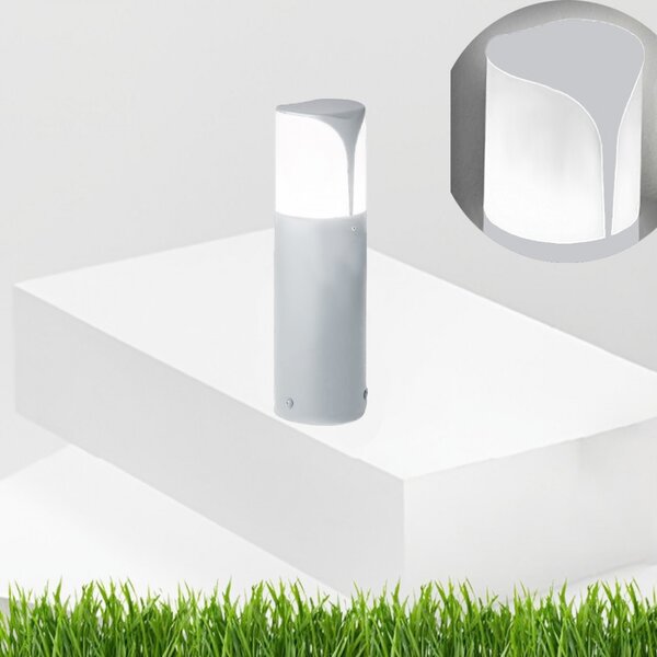 Lampioncino gea led stele ges720 e27 led ip44 h30 alluminio grigio lampada terra moderna segnapasso esterno - Gea Led