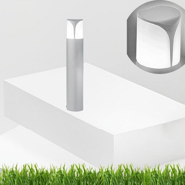 Lampioncino gea led stele ges721 e27 led ip44 h50 alluminio grigio lampada terra moderna esterno - Gea Led