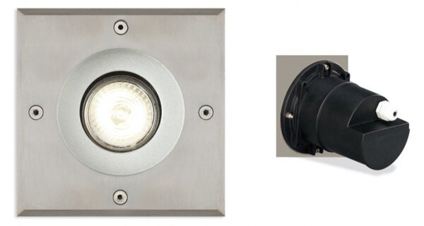 Faretto incasso led moderno pan king est002 gu10 quadrato calpestabile esterno ip67 - Pan International