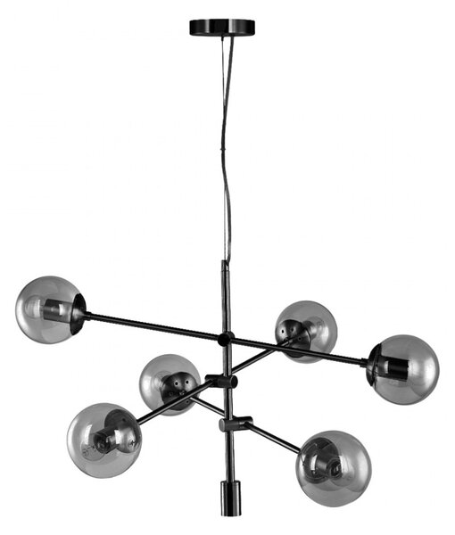 Lampadario moderno padana lampadari gioko 1103 6 ne e27 led metallo vetro soffiato sospensione - Padana Lampadari