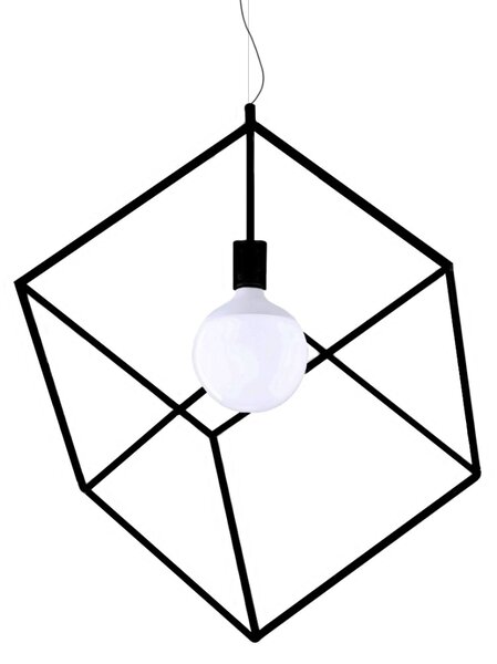 Lampadario moderno perenz cube 6693 e27 led 35x35 sospensione lampada soffitto cubo metallo calata gabbia - Perenz