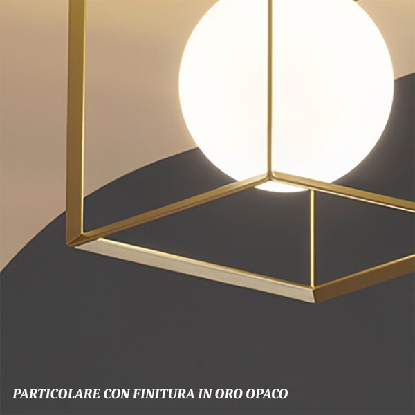 Lampadario moderno perenz cube 6693 e27 led 35x35 sospensione lampada soffitto cubo metallo calata gabbia - Perenz
