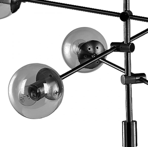 Lampadario moderno padana lampadari gioko 1103 6 ne e27 led metallo vetro soffiato sospensione - Padana Lampadari