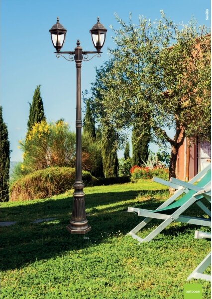 Redo 9609 - Lampada da esterno SEVILLA 2xE27/42W/230V IP44 oro/patina
