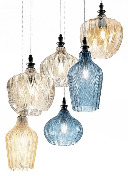Lampadario moderno gea luce cleofe s6 e27 led vetro lampada sospensione - Gea Luce