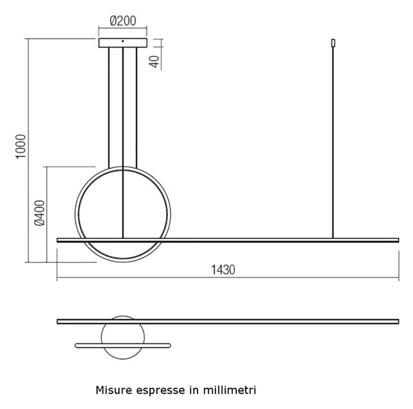 Lampadario moderno redo group giotto 01 1735 01 1848 led dimmerabile - Redo Group