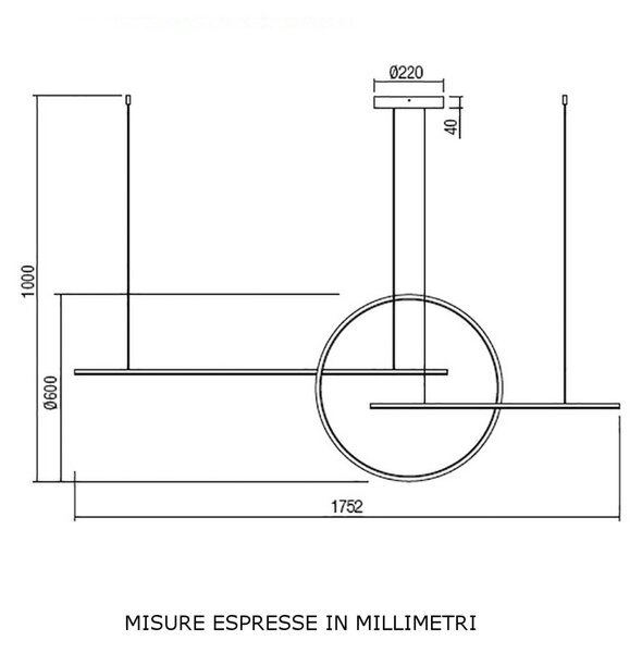 Lampadario moderno redo group giotto 01 1736 01 1849 led dimmerabile - Redo Group