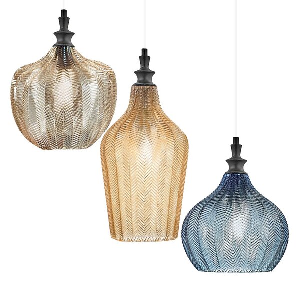 Lampadario moderno gea luce cleofe s3 e27 led vetro multicolor lampada sospensione - Gea Luce