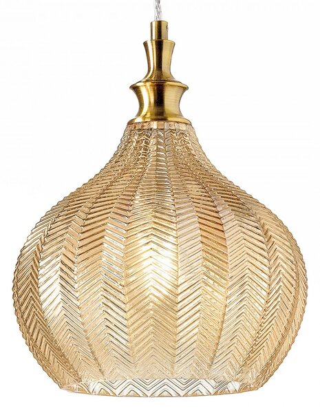 Lampadario classico gea luce cleofe s11 e27 led vetro ambra lampada sospensione - Gea Luce