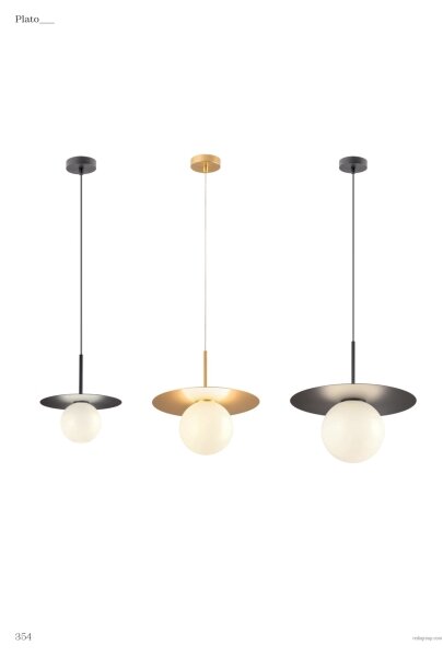 Redo 01-2728 - Lampadario a sospensione con filo PLATO 1xG9/10W/230V diametro 20 cm nero