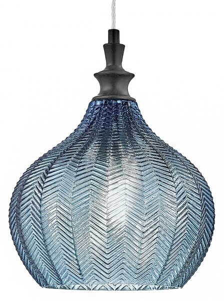 Lampadario moderno gea luce cleofe s11 e27 led vetro cobalto lampada sospensione - Gea Luce