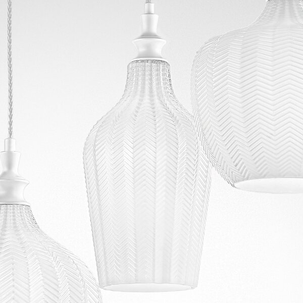 Lampadario moderno gea luce cleofe s3 e27 led vetro bianco lampada sospensione - Gea Luce