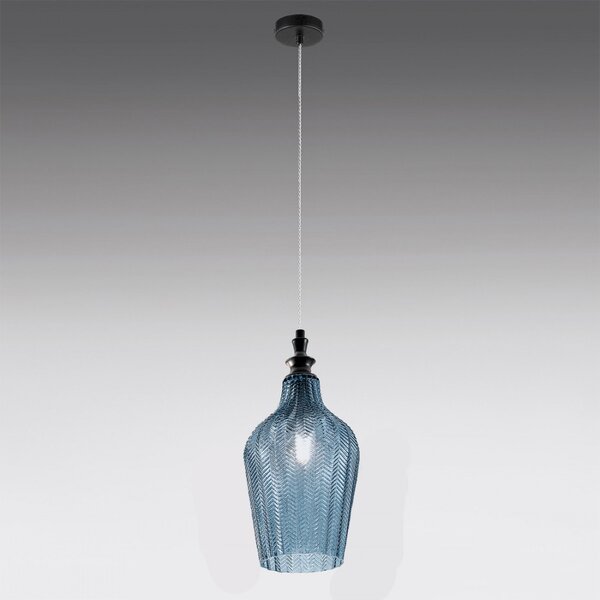 Lampadario moderno gea luce cleofe s12 e27 led vetro cobalto lampada sospensione - Gea Luce