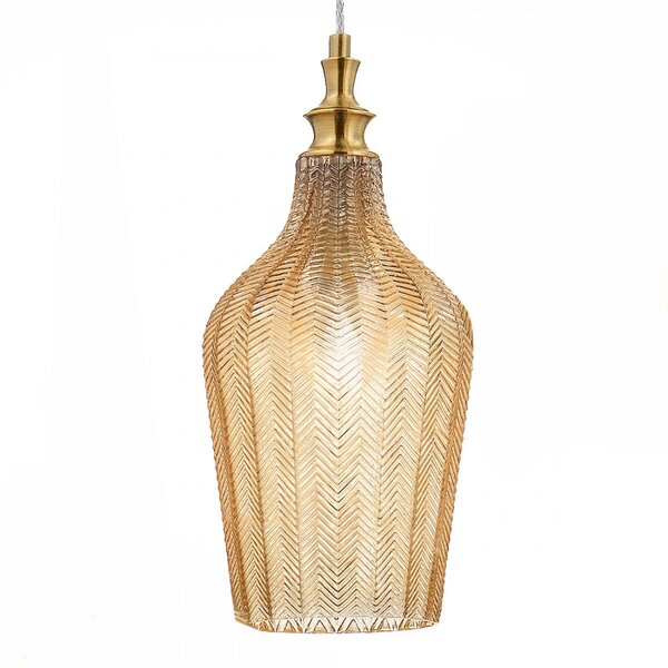 Lampadario classico gea luce cleofe s12 e27 led vetro ambra lampada sospensione - Gea Luce