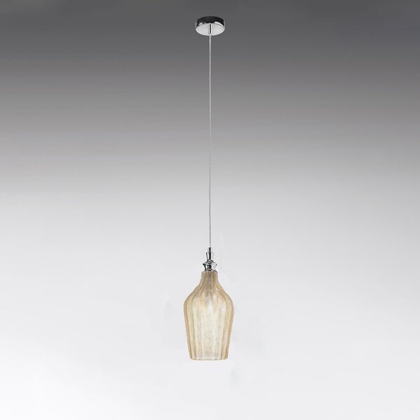 Lampadario classico gea luce cleofe s12 e27 led vetro ocra lampada sospensione - Gea Luce