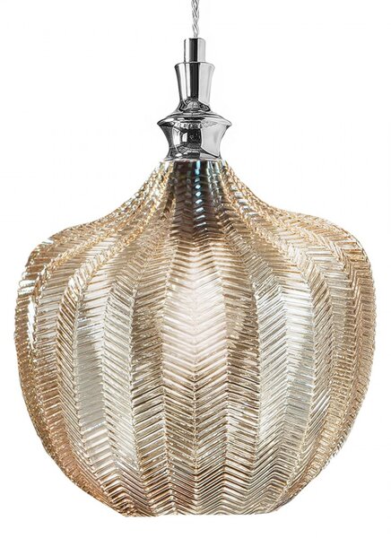 Lampadario classico gea luce cleofe s10 e27 led vetro ocra lampada sospensione - Gea Luce