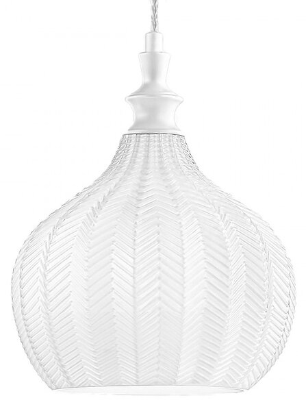 Lampadario moderno gea luce cleofe s11 e27 led vetro bianco lampada sospensione - Gea Luce