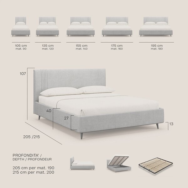 Yvonne letto contenitore in morbido tessuto impermeabile T02 rosso