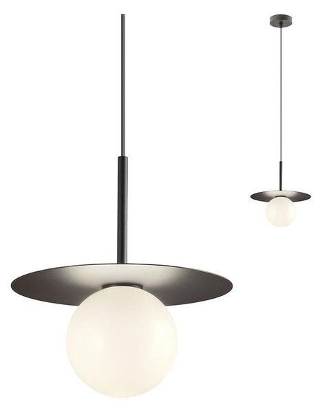 Redo 01-2728 - Lampadario a sospensione con filo PLATO 1xG9/10W/230V diametro 20 cm nero