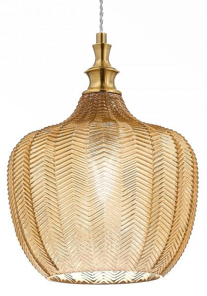 Lampadario classico gea luce cleofe s10 e27 led vetro ambra lampada sospensione - Gea Luce