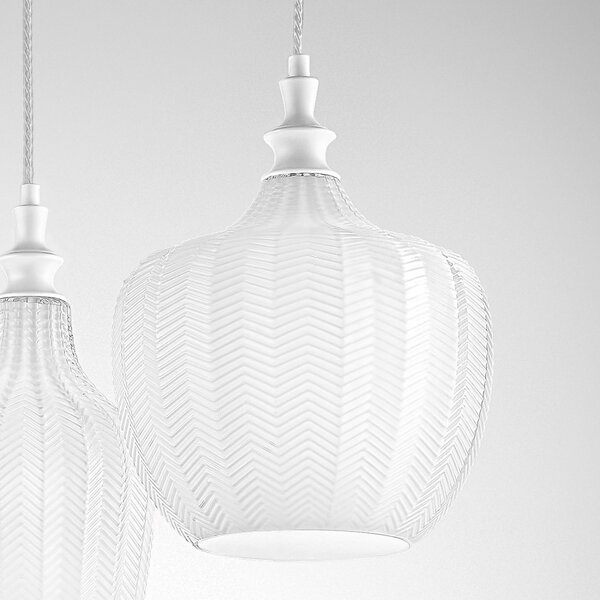 Lampadario moderno gea luce cleofe s3 e27 led vetro bianco lampada sospensione - Gea Luce