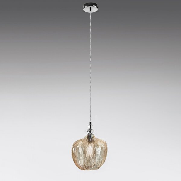 Lampadario classico gea luce cleofe s10 e27 led vetro ocra lampada sospensione - Gea Luce