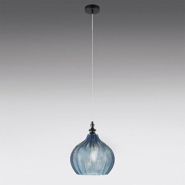Lampadario moderno gea luce cleofe s11 e27 led vetro cobalto lampada sospensione - Gea Luce