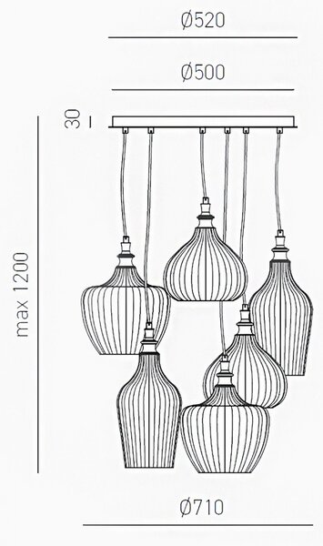 Lampadario moderno gea luce cleofe s6 e27 led vetro bianco lampada sospensione - Gea Luce
