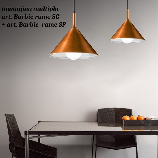 Sospensione rame gea luce barbie sg e27 led alluminio lampada soffitto classica rustica - Gea Luce