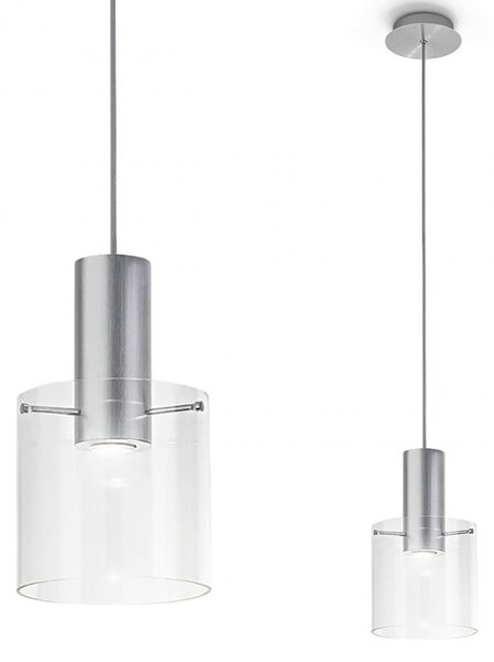 Lampadario moderno perenz hugo 6664 tr led gu10 sospensione vetro metallo interni - Perenz