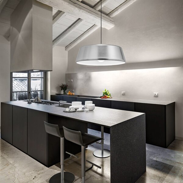 Lampada sospensione moderna nikel gea luce blanca e27 led lampadario monoemissione - Gea Luce