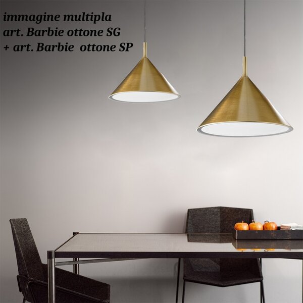 Sospensione ottone gea luce barbie sp e27 led alluminio lampada soffitto classica rustica - Gea Luce