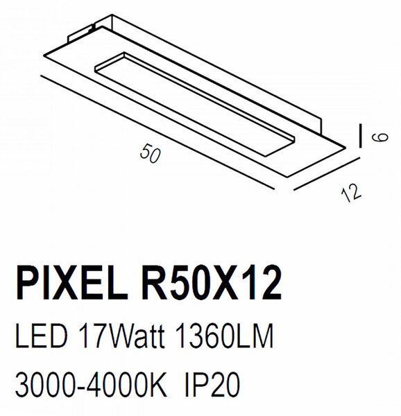 Plafoniera classica promoingross pixel r50x12 rf led metallo metacrilato switch lampada soffitto - Promoingross