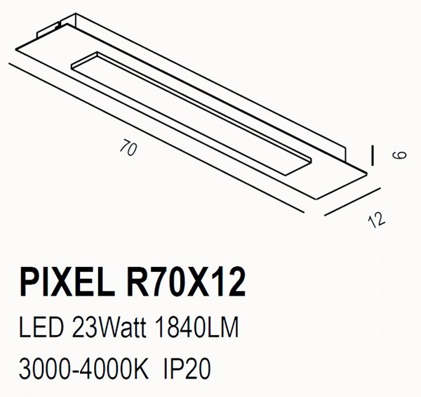 Plafoniera classica promoingross pixel r70x12 cf led metallo metacrilato switch lampada soffitto - Promoingross