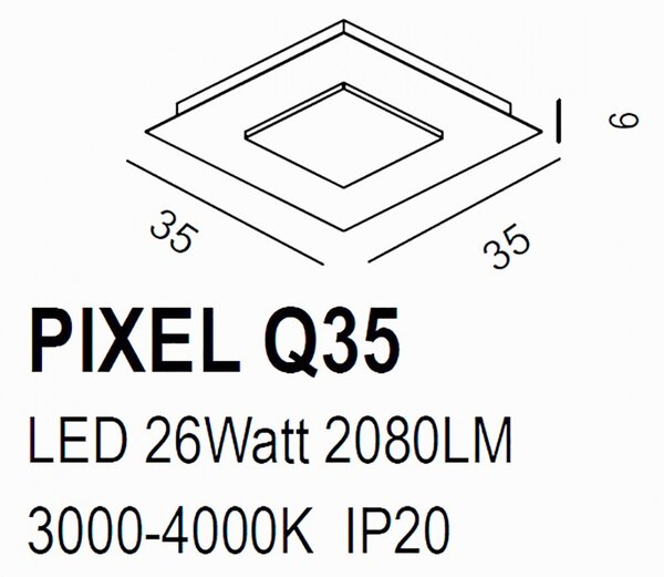 Plafoniera moderna promoingross pixel q35 sf led metallo metacrilato switch lampada soffitto - Promoingross