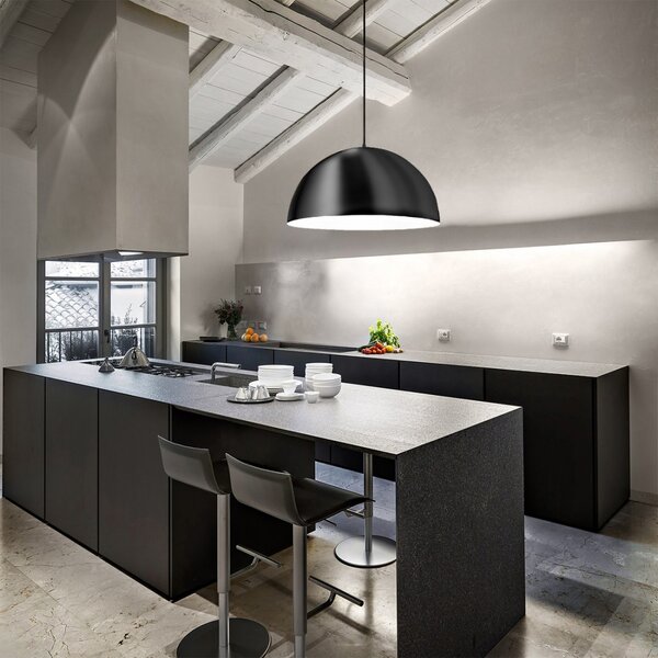 Lampada sospensione nera gea luce bonella sp cupola moderna - Gea Luce