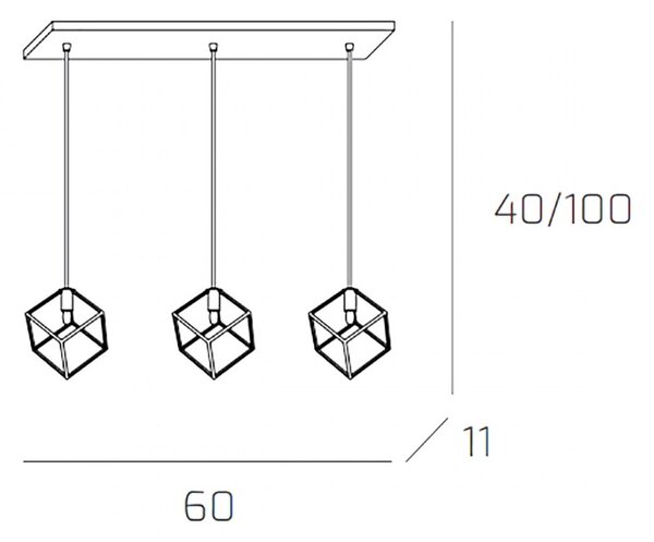 Lampadario moderno top light frame 1125 s3r g9 led metallo lampada soffitto - Top Light