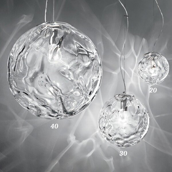 Lampadario moderno sfera due p illuminazione 2586 sm e27 led vetro lampada soffitto - Due P Illuminazione