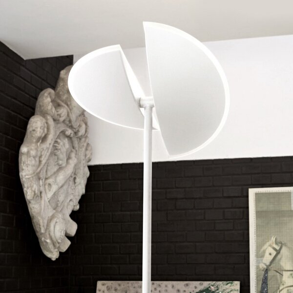 Piantana moderna gea luce ping pong gpib01 led alluminio vetro lampada terra - Gea Luce