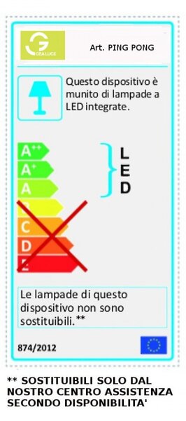 Piantana moderna gea luce ping pong gpib01 led alluminio vetro lampada terra - Gea Luce