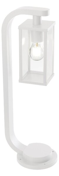 Lampioncino esterno moderno sovil aurea 178 02 bianco e27 led alluminio vetro lampada terra - Sovil Illuminazione