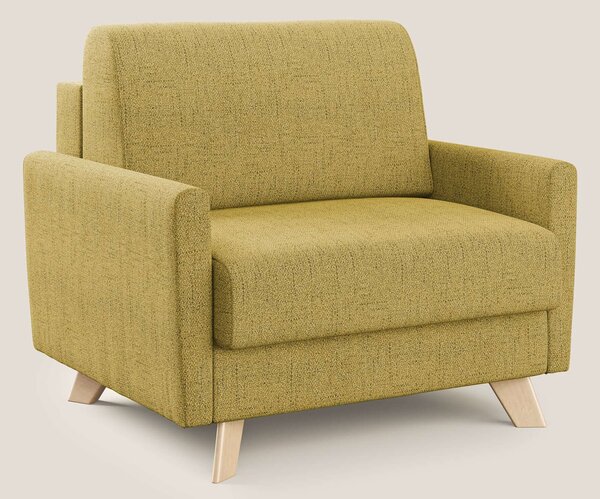 Edgar poltrona letto in tessuto felis impermeabile T03 giallo