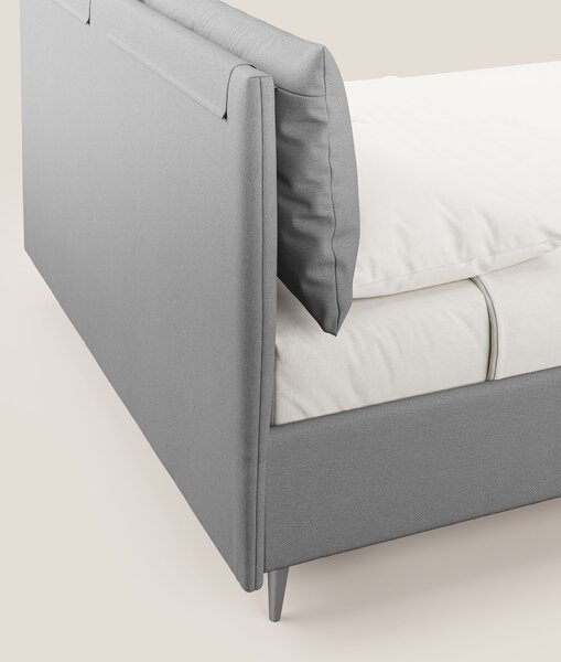 Elsa letto imbottito con vano contenitore in tessuto smacchiabile T05