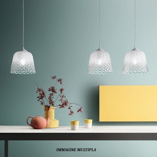 Lampadario led gea luce alice sp e27 vetro bianco sfumato lampada soffitto - Gea Luce