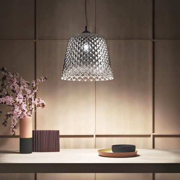 Lampadario moderno led gea luce alice sg e27 vetro sfumato fumè lampada soffitto - Gea Luce