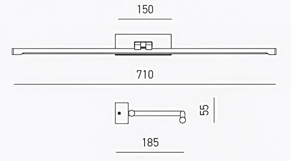 Applique specchio quadro gea luce magis gap460c ip20 3000°k 656lm lampada parete moderna - Gea Luce