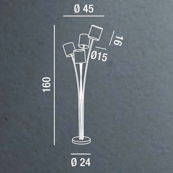Piantana perenz joke 6870cr e14 led lampada terra moderna - Perenz